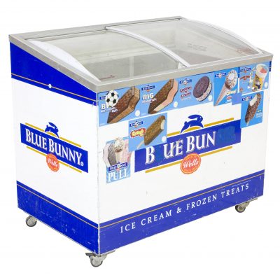 blue bunny ice cream display freezer