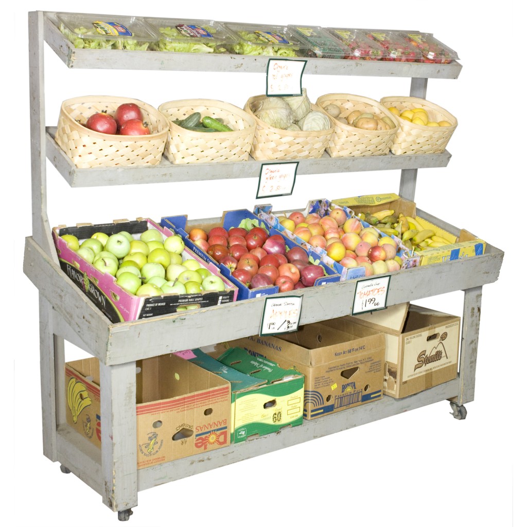 Produce Stand   4 Tier   Gray 