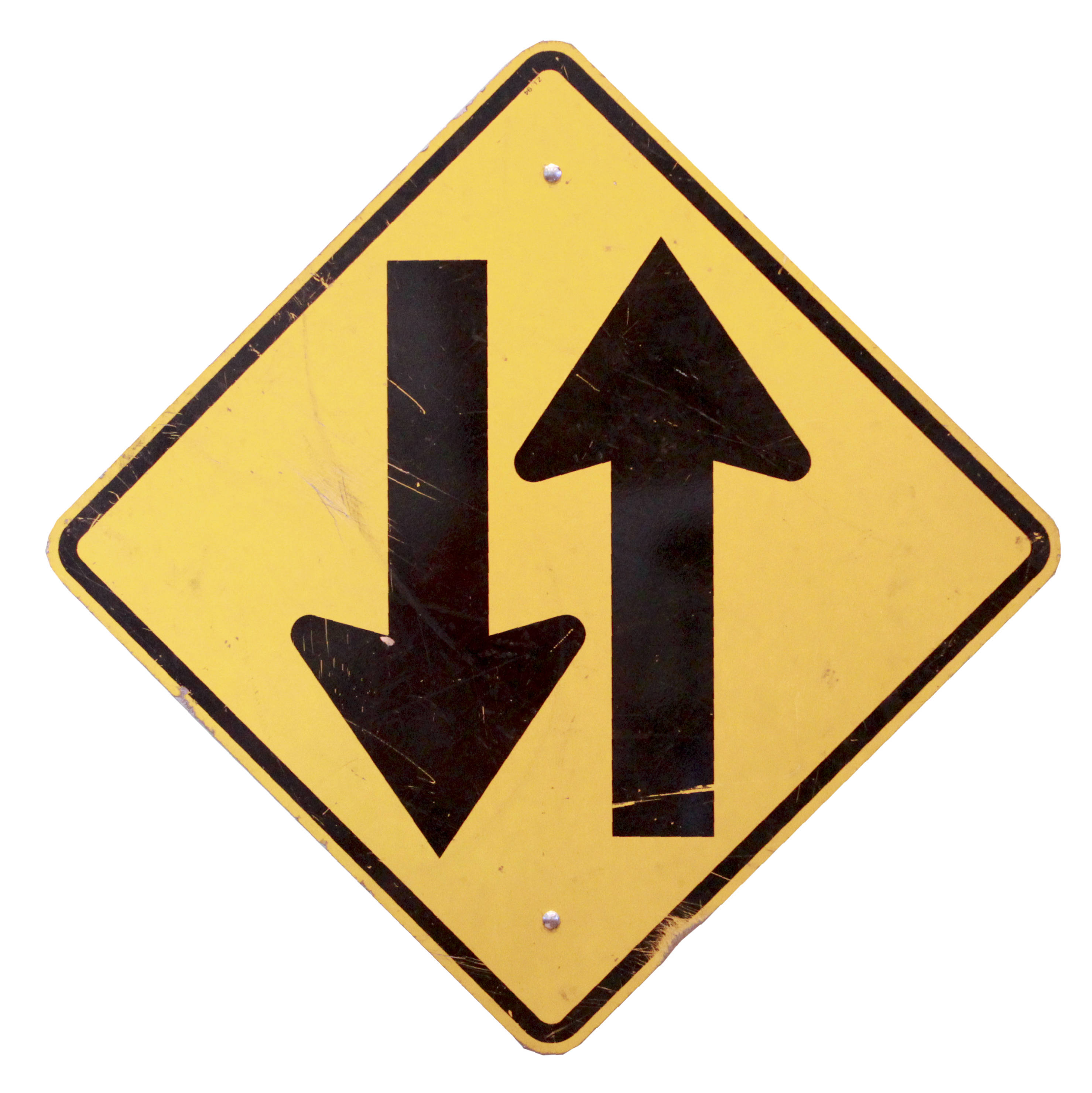 two way traffic sign ahead